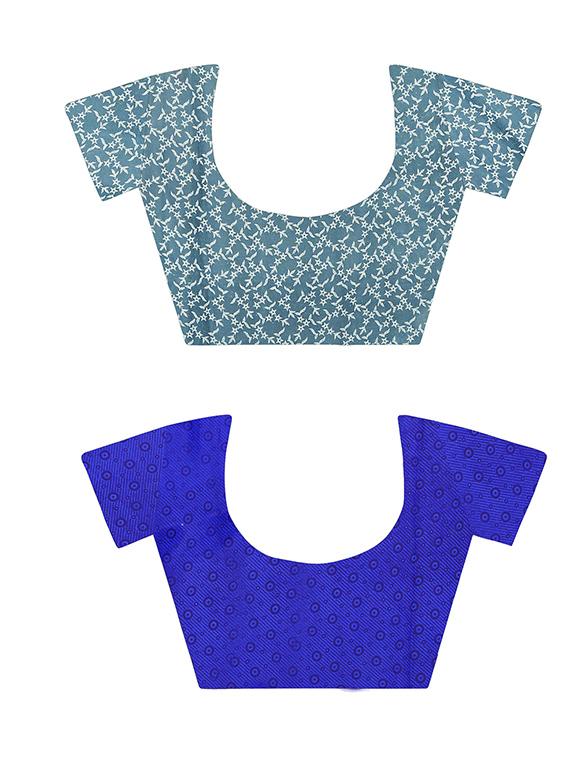 pack of 2 printed casual wear sarees with blouse - 21409673 - Standard Image - 1