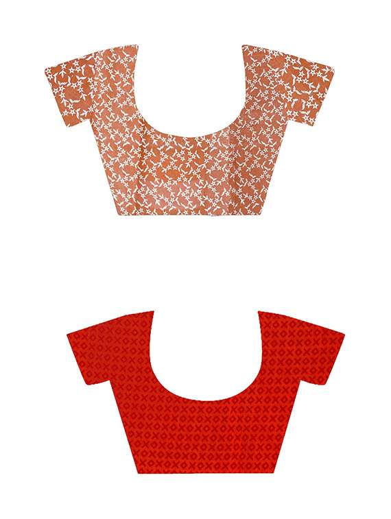 pack of 2 printed casual wear sarees with blouse - 21409690 - Standard Image - 1