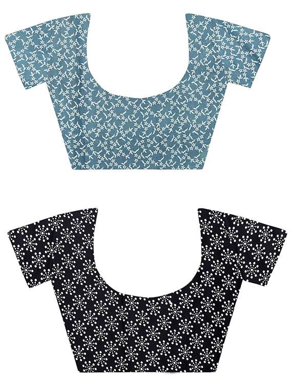 pack of 2 printed casual wear sarees with blouse - 21409775 -  Standard Image - 1