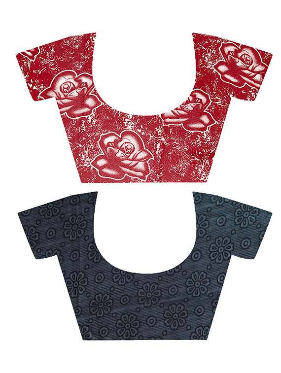 pack of 2 printed casual wear sarees with blouse - 21409783 - Standard Image - 1