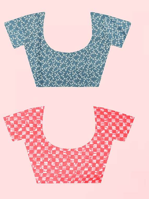 pack of 2 printed casual wear sarees with blouse - 21409796 -  Standard Image - 1