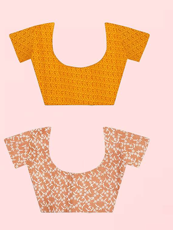 pack of 2 printed casual wear sarees with blouse - 21409856 -  Standard Image - 1