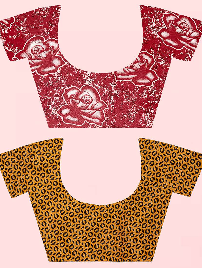 pack of 2 printed casual wear sarees with blouse - 21409871 -  Standard Image - 1