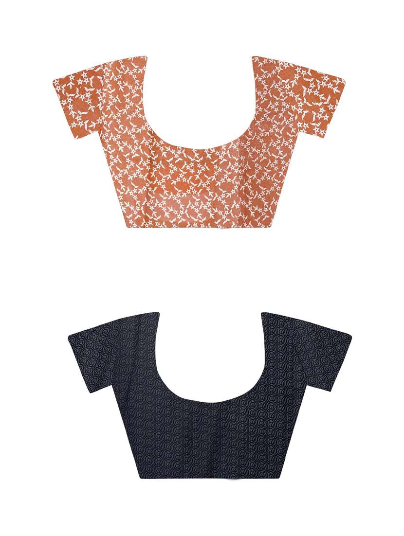 pack of 2 printed casual wear sarees with blouse - 21409893 -  Standard Image - 1