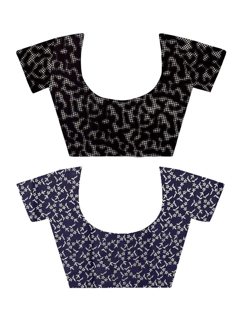 pack of 2 printed casual wear sarees with blouse - 21409915 -  Standard Image - 1
