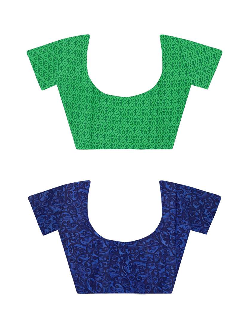 pack of 2 printed casual wear sarees with blouse - 21409942 -  Standard Image - 1