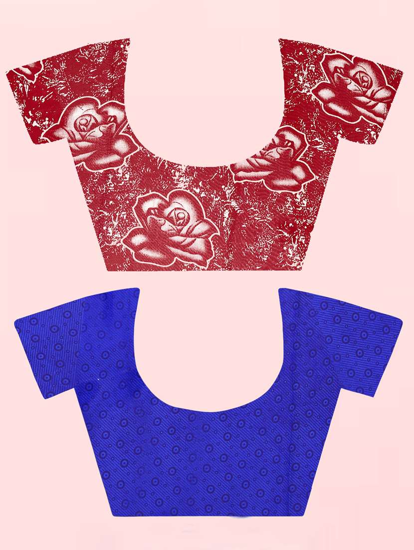 pack of 2 printed casual wear sarees with blouse - 21409956 -  Standard Image - 1