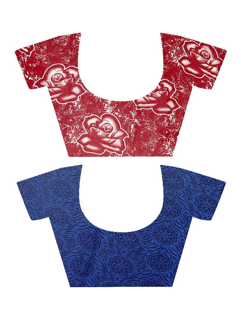 pack of 2 printed casual wear sarees with blouse - 21409963 -  Standard Image - 1