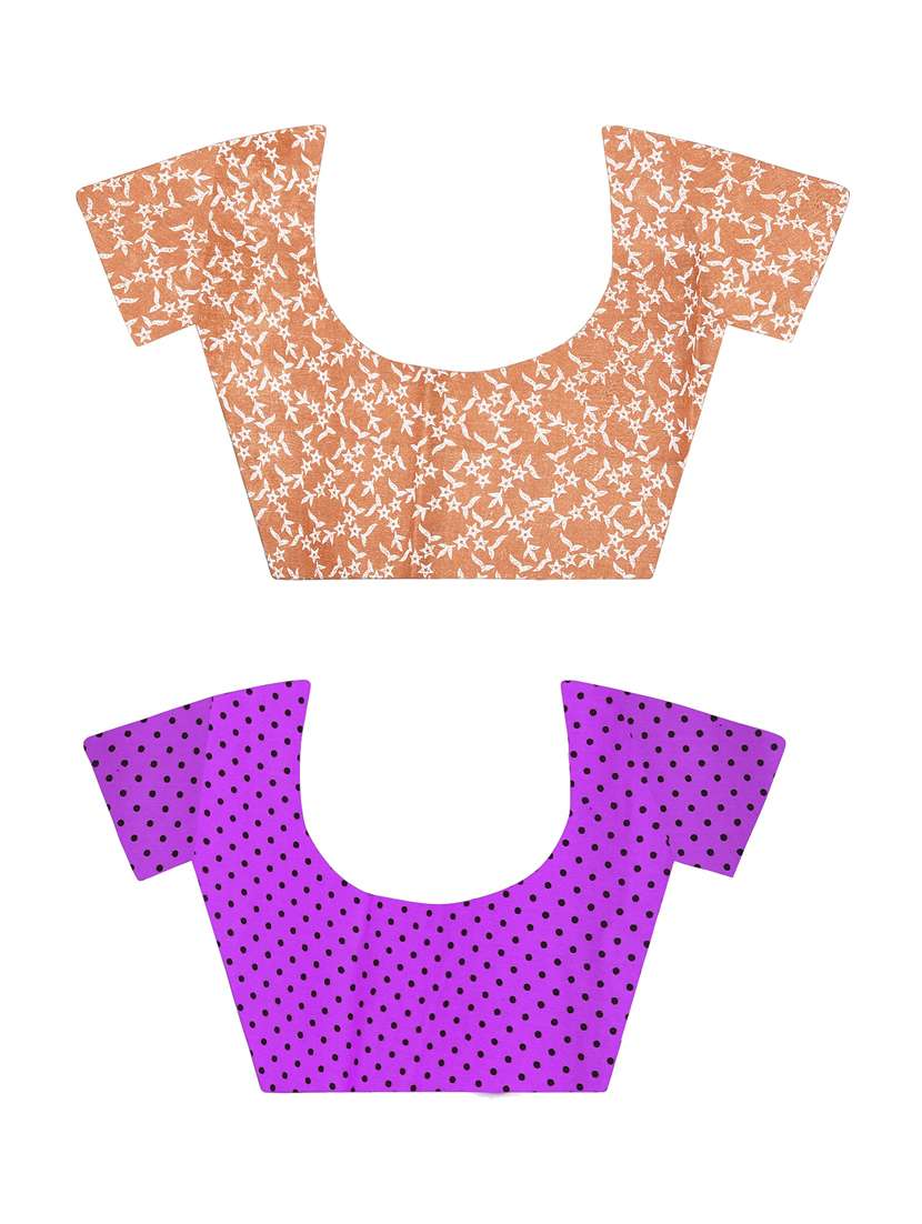 pack of 2 printed casual wear sarees with blouse - 21409969 -  Standard Image - 1