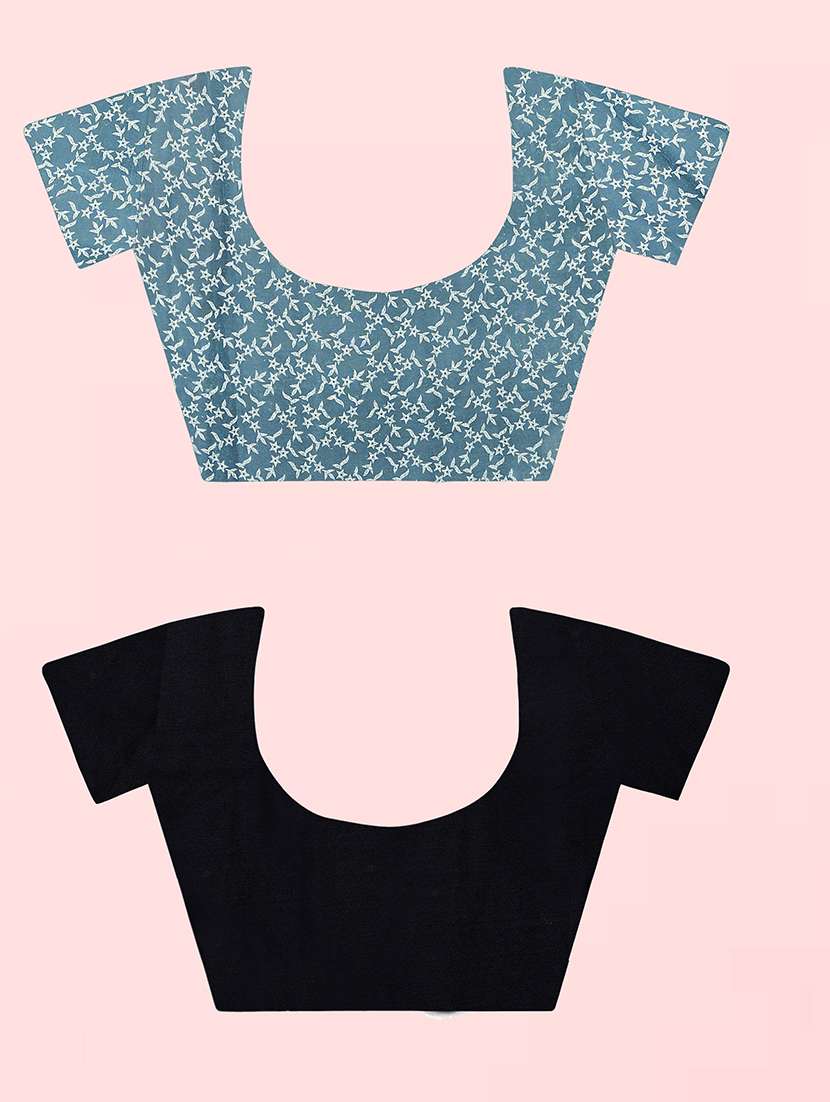 pack of 2 printed casual wear sarees with blouse - 21409974 -  Standard Image - 1