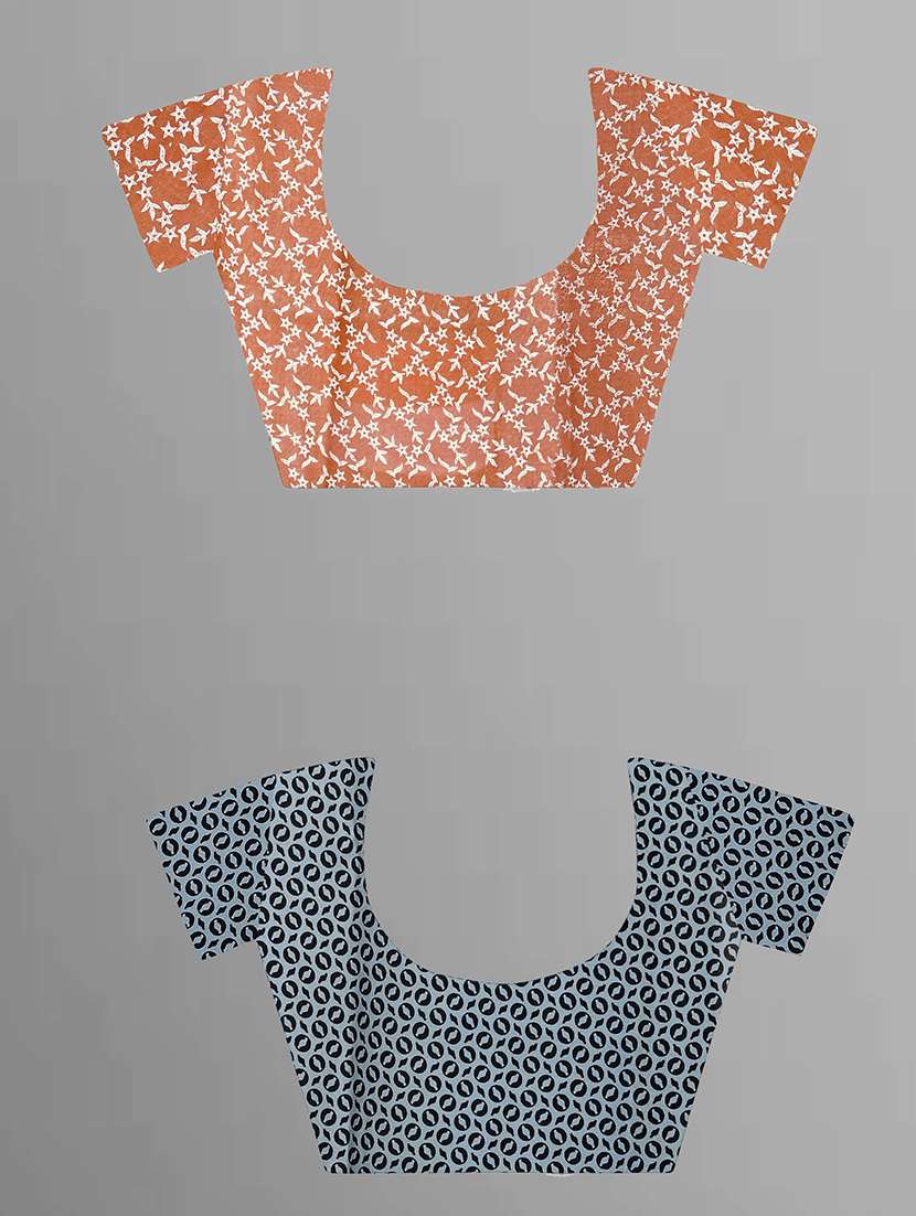 pack of 2 printed casual wear sarees with blouse - 21409998 -  Standard Image - 1