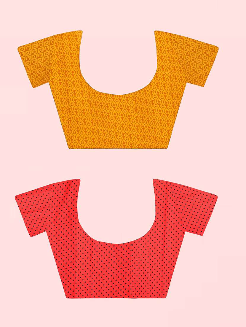 pack of 2 printed casual wear sarees with blouse - 21410004 -  Standard Image - 1