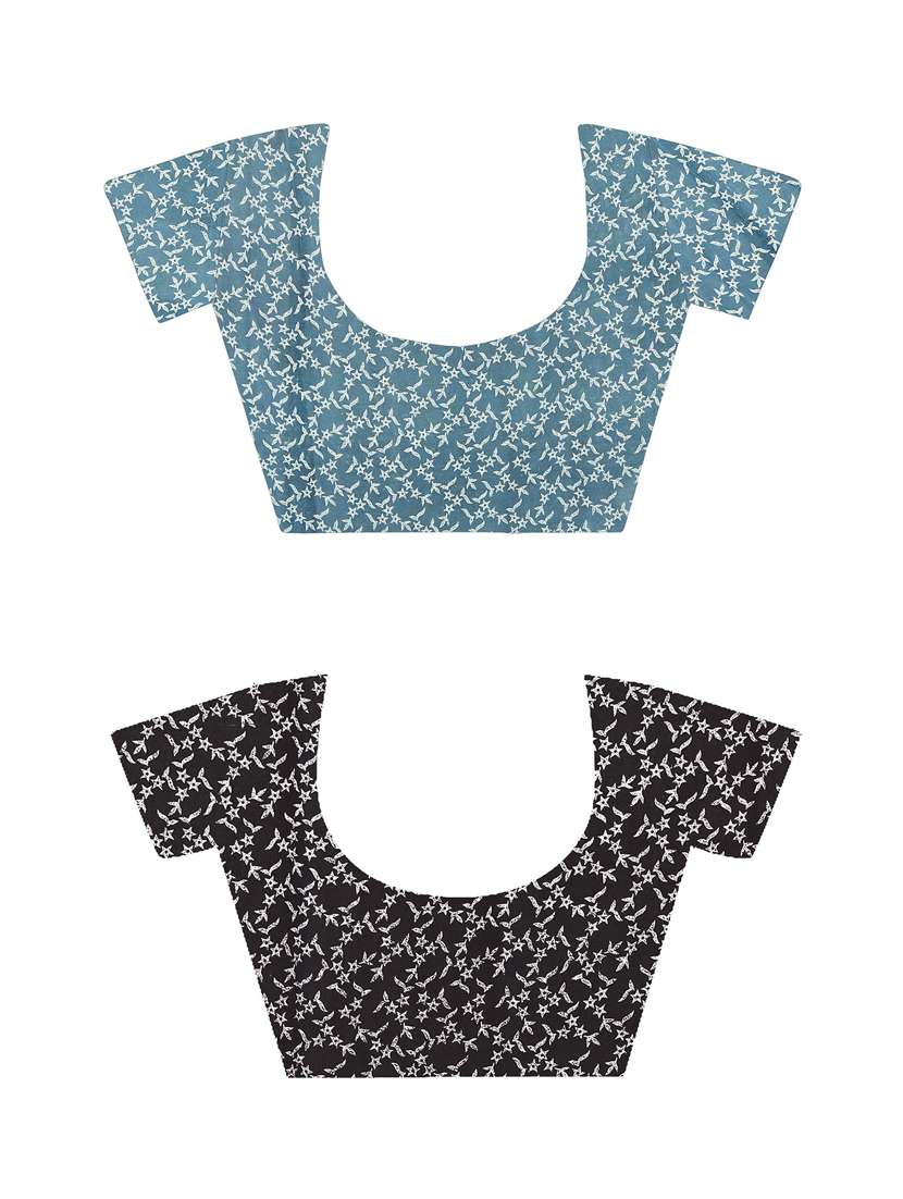 pack of 2 printed casual wear sarees with blouse - 21410006 -  Standard Image - 1