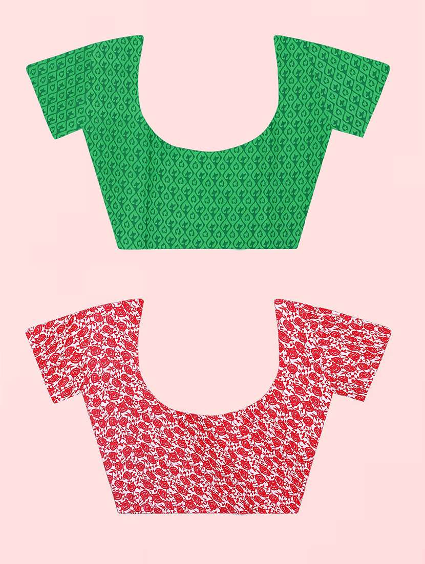 pack of 2 printed casual wear sarees with blouse - 21410031 - Standard Image - 1