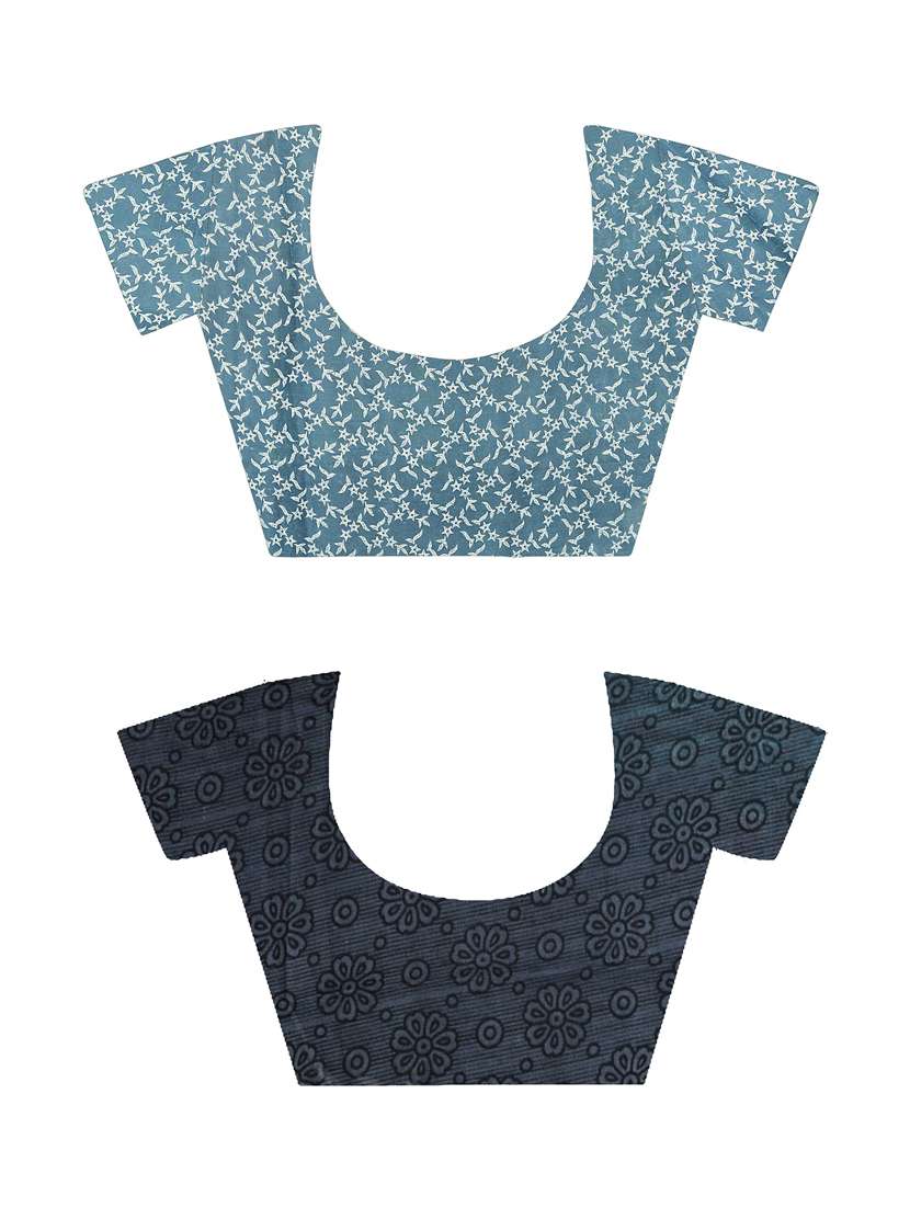 pack of 2 printed casual wear sarees with blouse - 21410052 -  Standard Image - 1