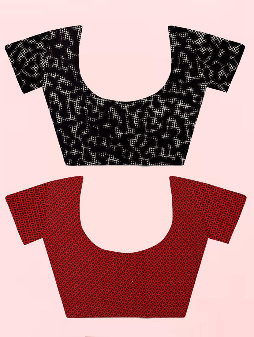 pack of 2 printed casual wear sarees with blouse - 21410073 - Standard Image - 1