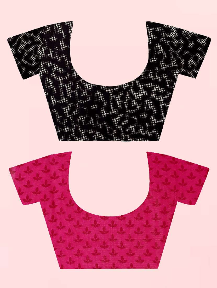 pack of 2 multi colored combo saree with blouse - 21410136 -  Standard Image - 1