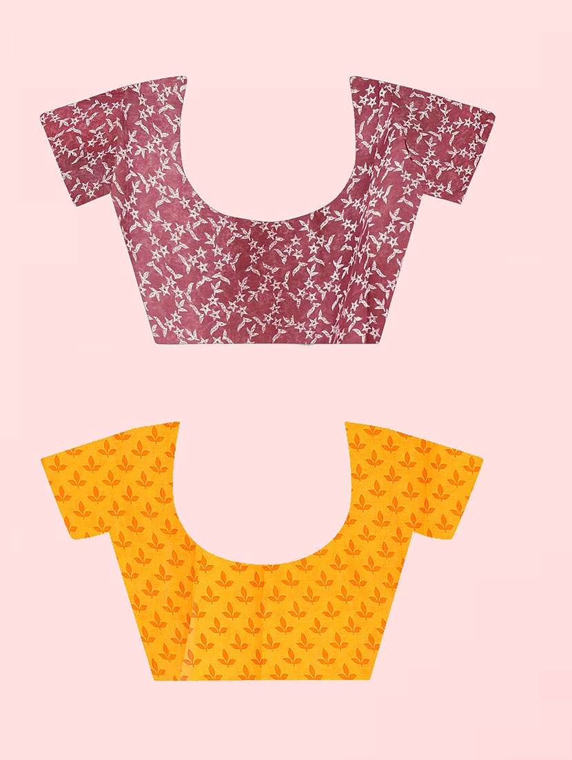 pack of 2 multi colored combo saree with blouse - 21410139 -  Standard Image - 1