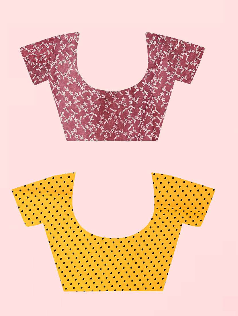 pack of 2 multi colored combo saree with blouse - 21410152 -  Standard Image - 1