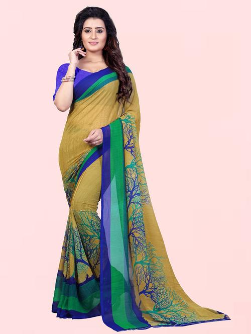 women printed saree with blouse - 21410861 - Standard Image - 0