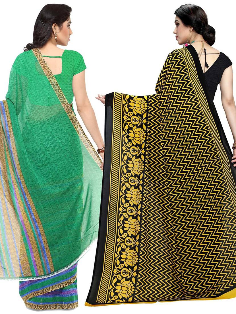 women pack of 2 casual wear combo sarees with blouse - 21410932 - Standard Image - 1