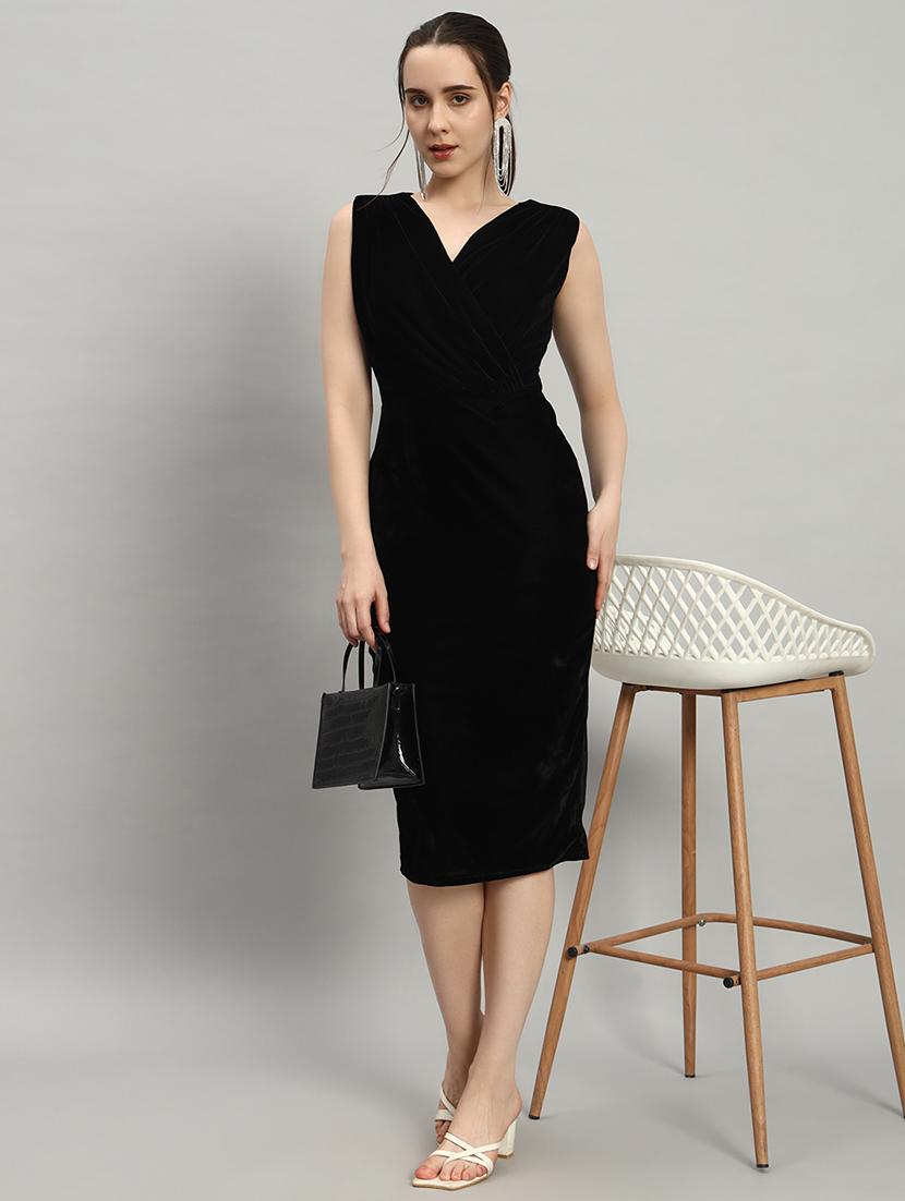 women black velvet bodycon dress - 21412149 -  Zoom Image - 0