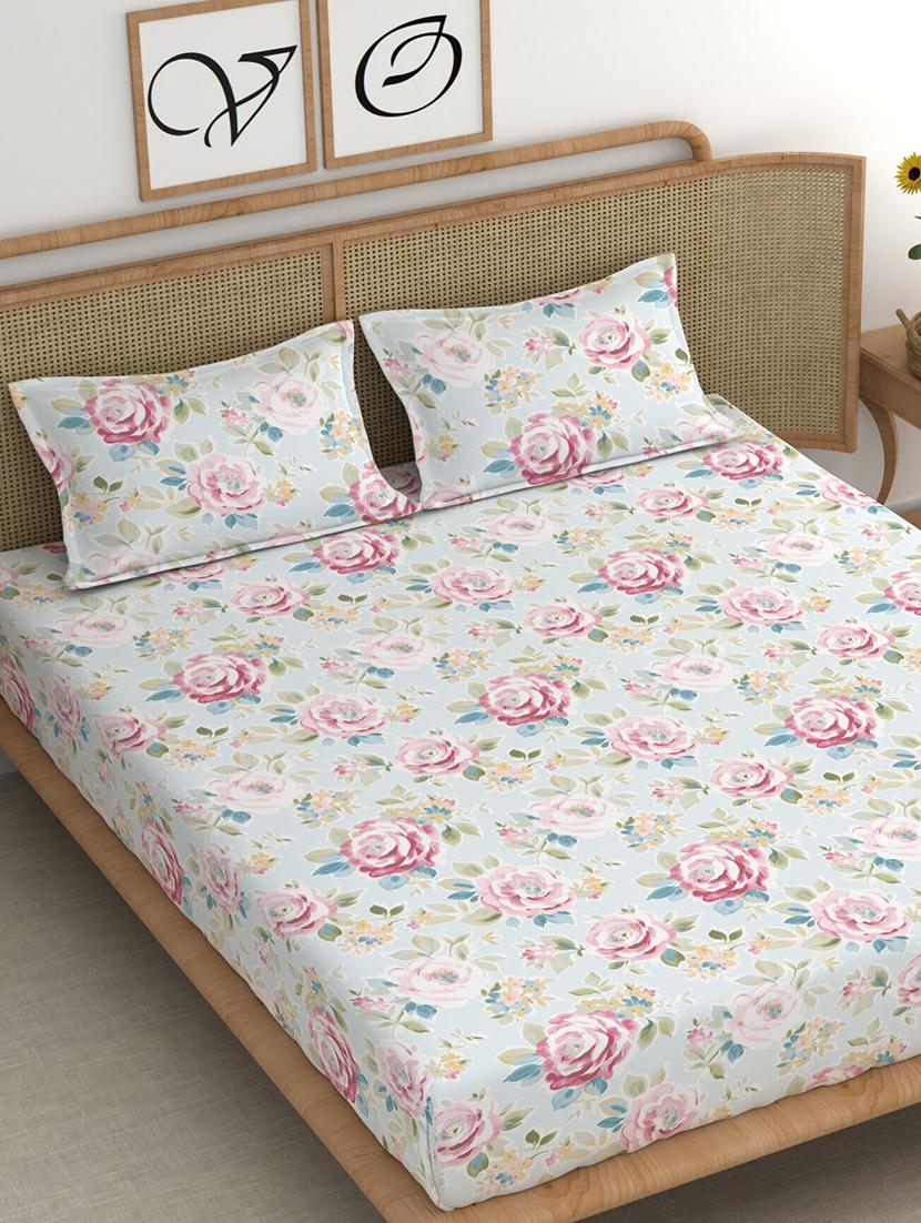 printed bedsheet with pillow covers