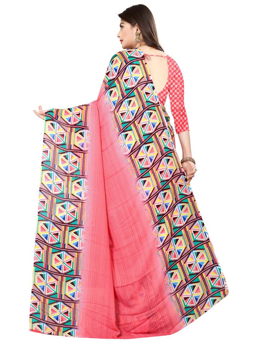 women printed casual wear saree with blouse - 21412445 -  Standard Image - 1