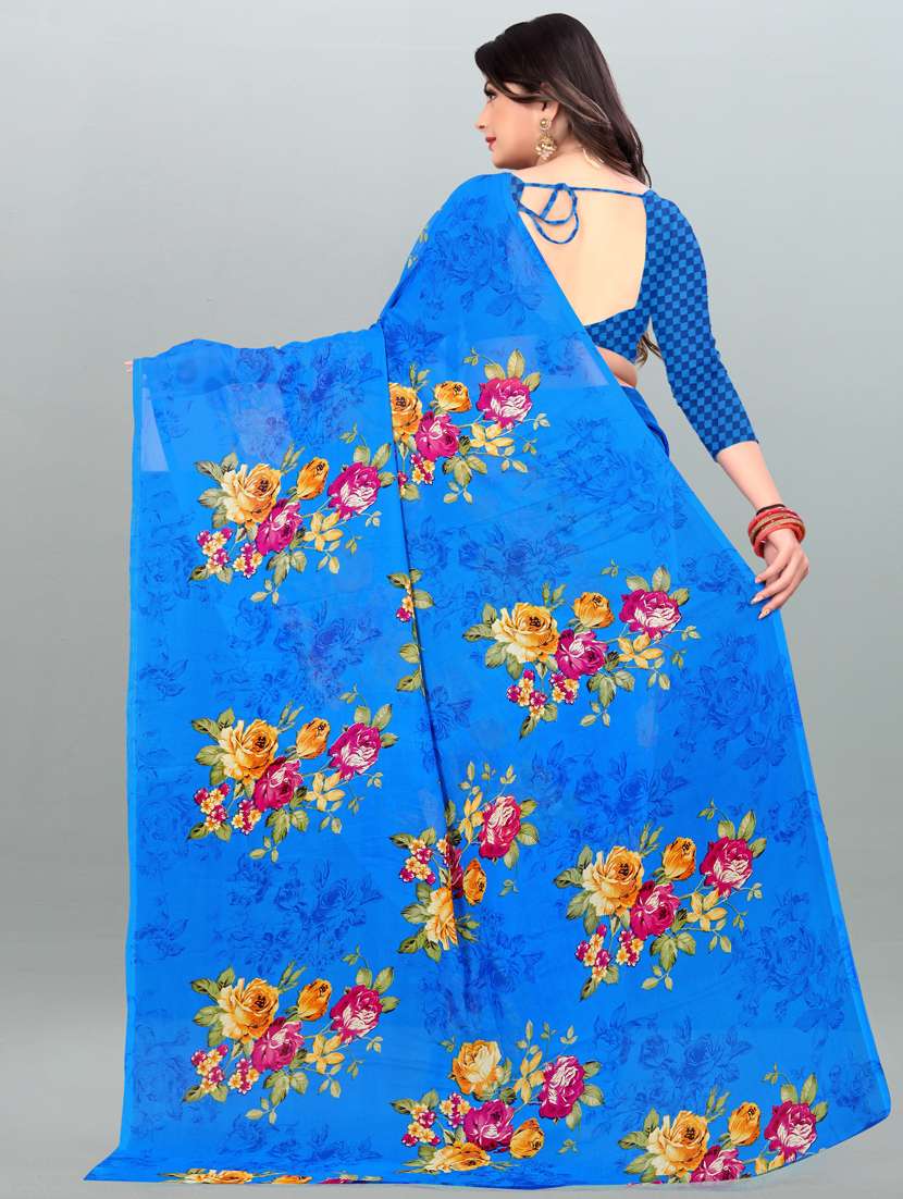 women casual wear georgette saree with blouse - 21412472 -  Standard Image - 1
