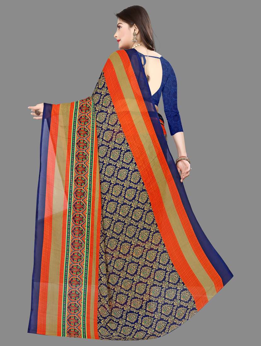 women printed casual wear saree with blouse - 21412479 -  Standard Image - 1