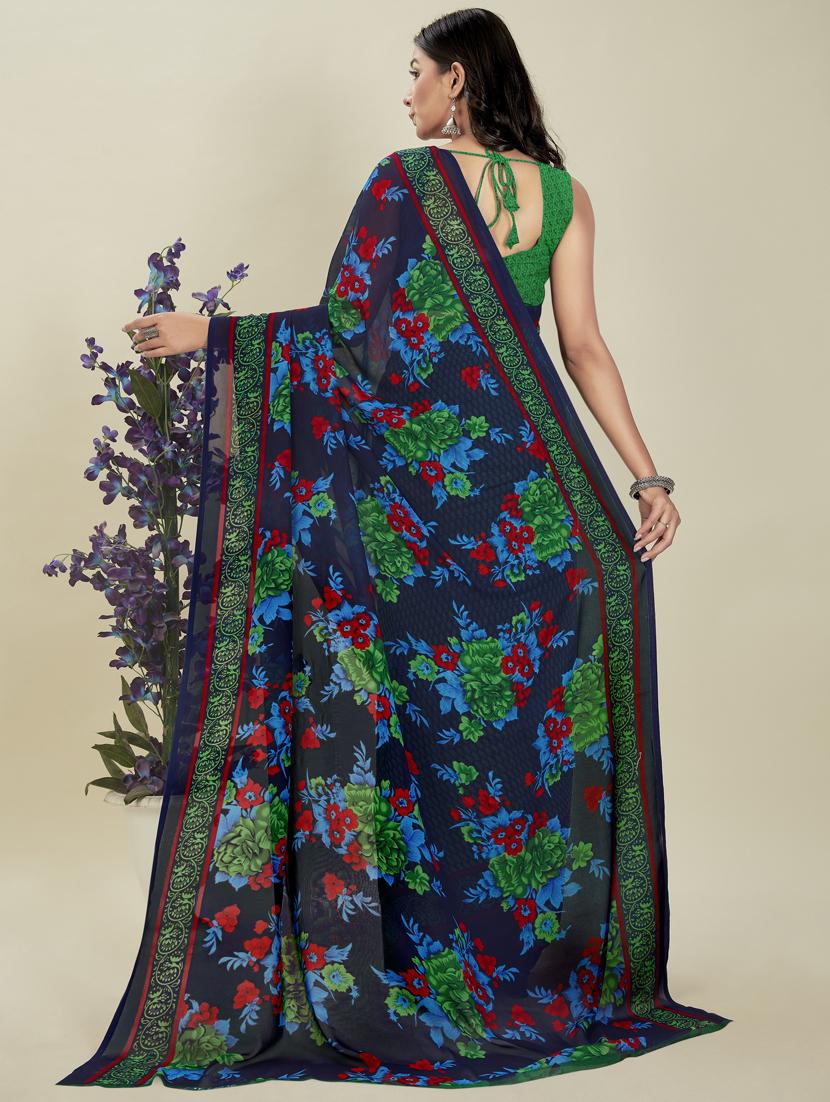 women printed casual wear saree with blouse - 21412539 - Standard Image - 1