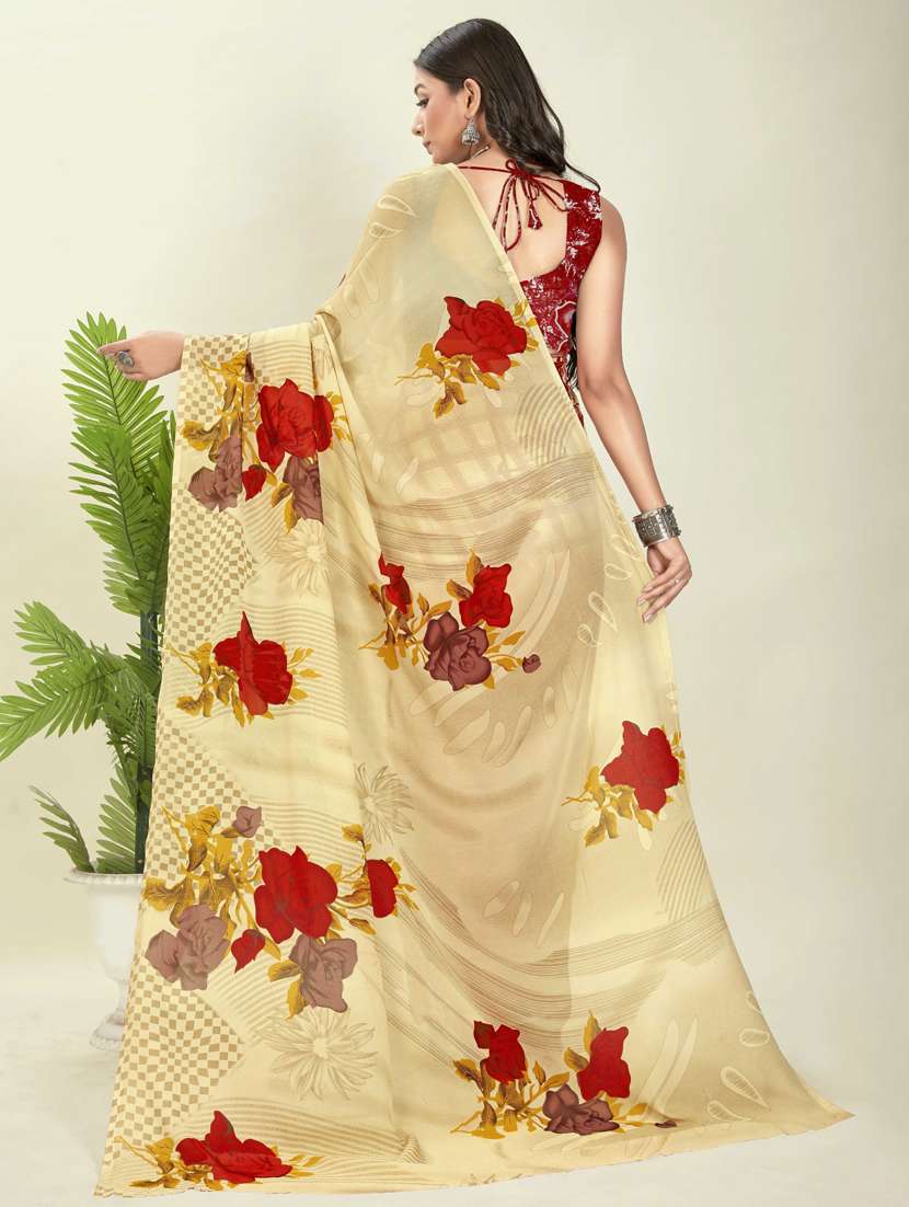 women casual wear georgette saree with blouse - 21412543 -  Standard Image - 1