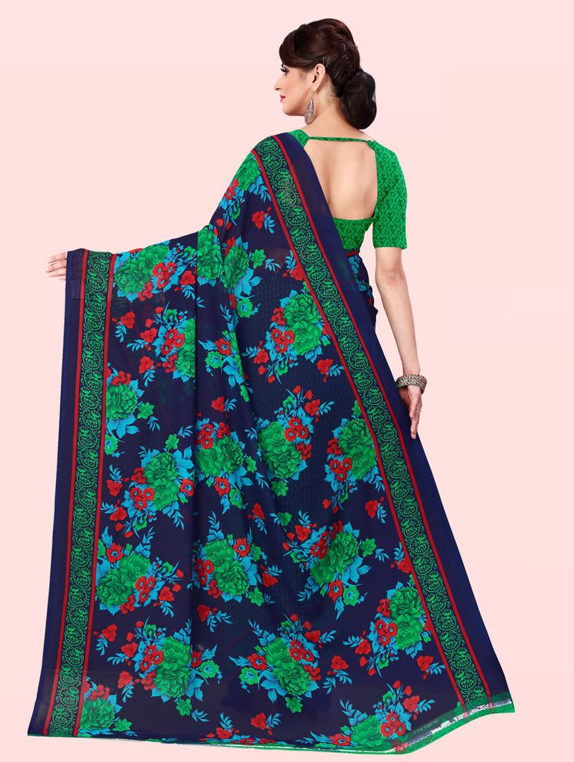 women casual wear georgette saree with blouse - 21412572 - Standard Image - 1