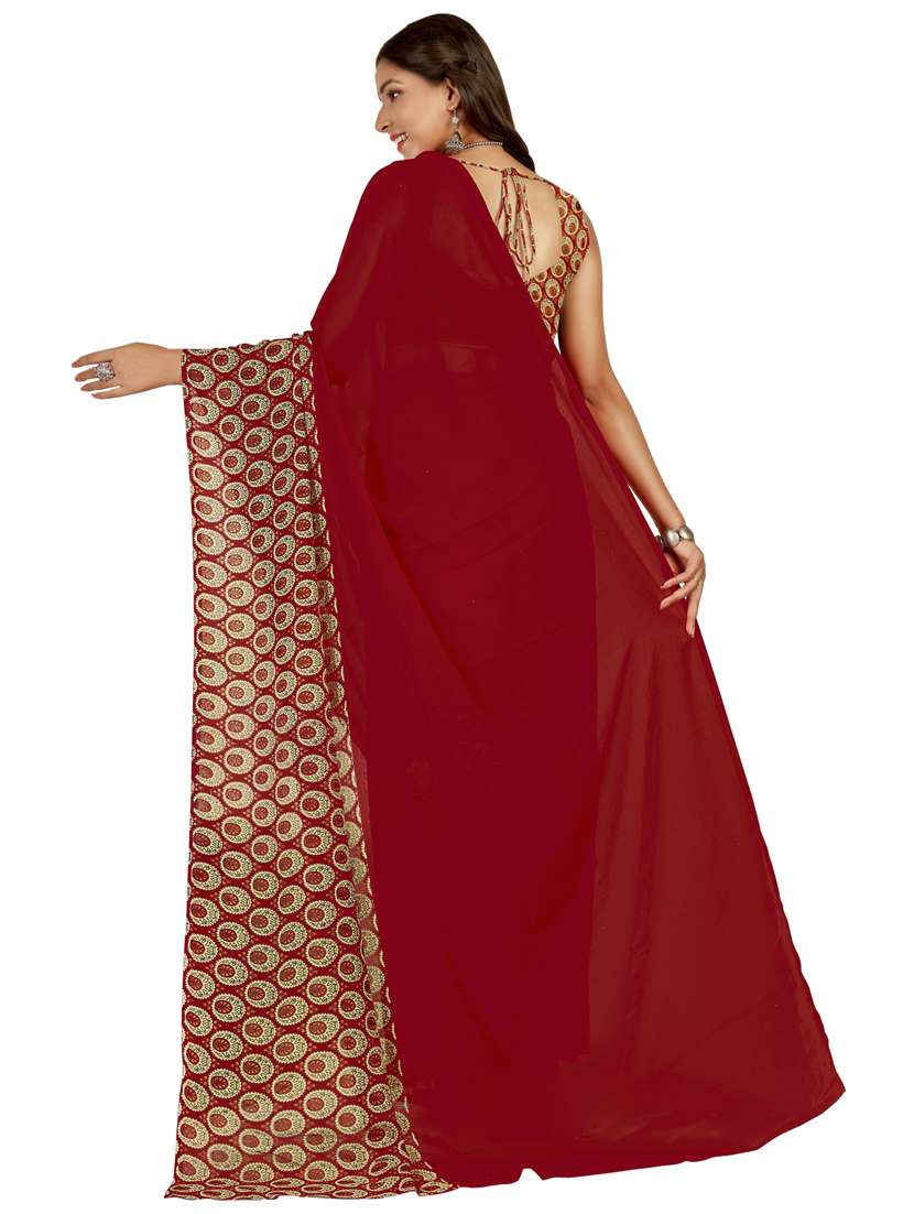 women red printed georgette saree with blouse - 21412584 -  Standard Image - 1