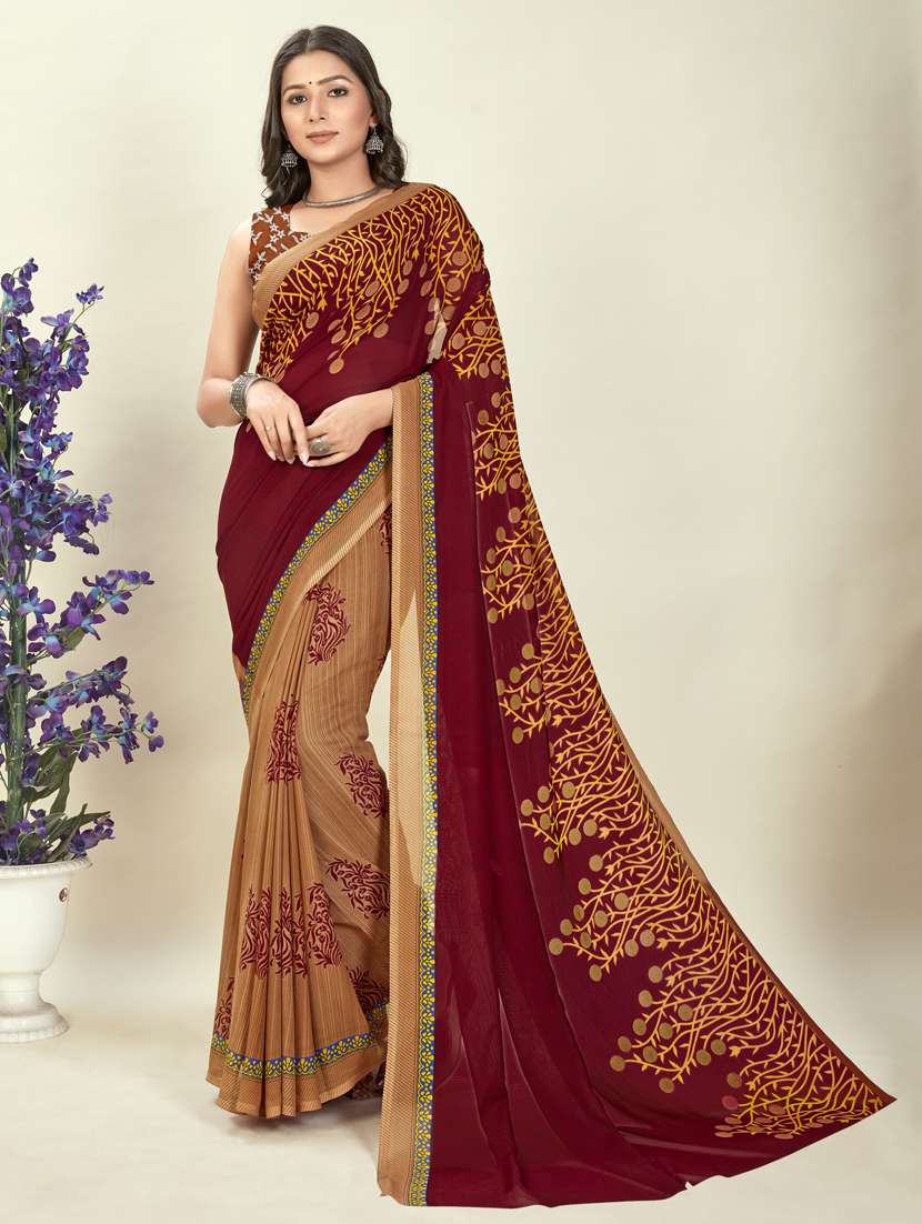 women casual wear georgette saree with blouse - 21412666 -  Standard Image - 1