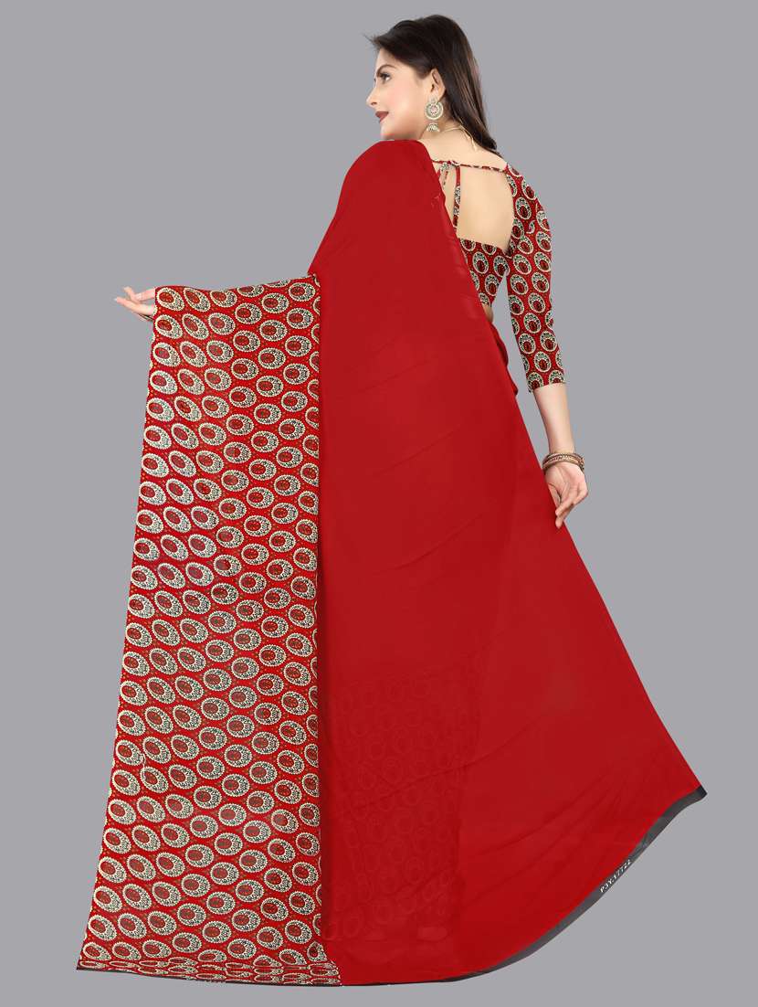 women printed casual wear saree with blouse - 21412671 -  Standard Image - 1
