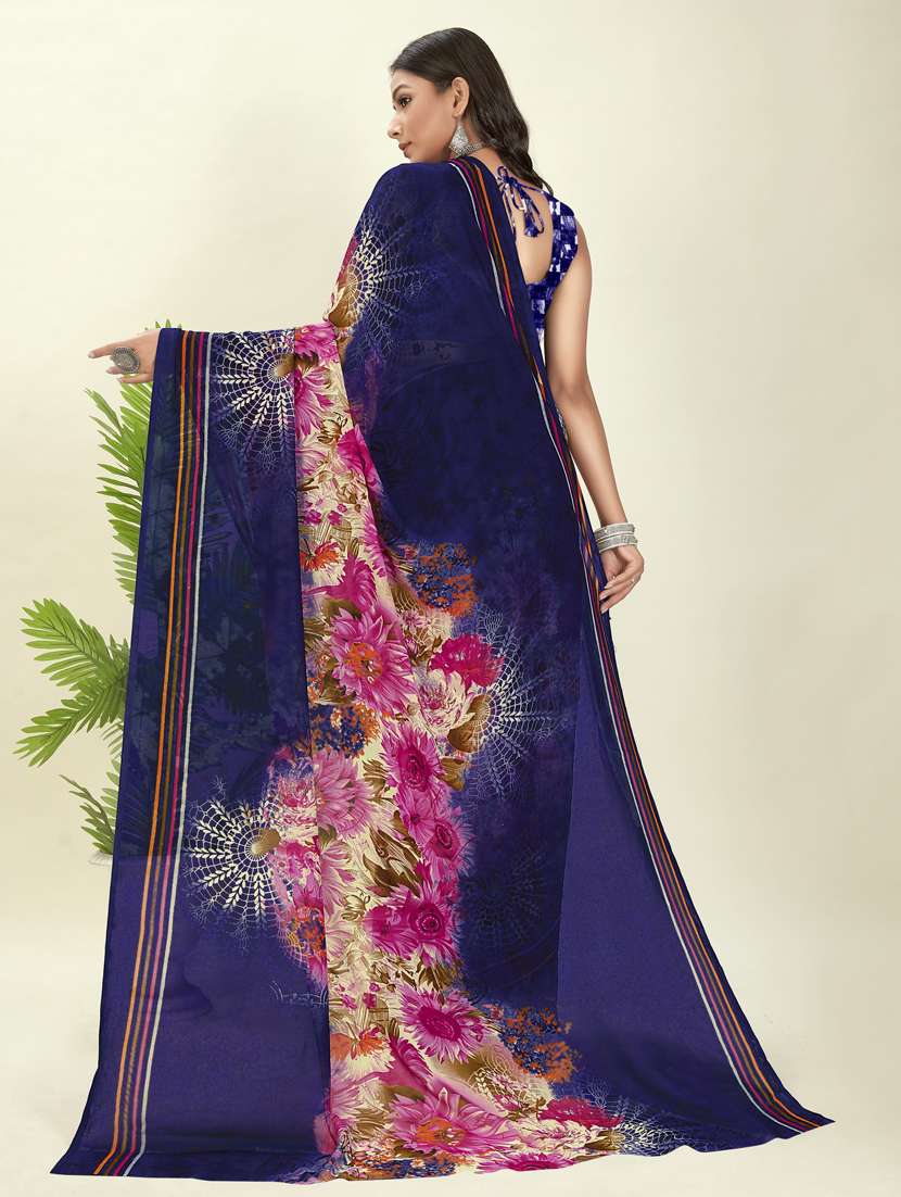women casual wear georgette saree with blouse - 21412719 -  Standard Image - 1