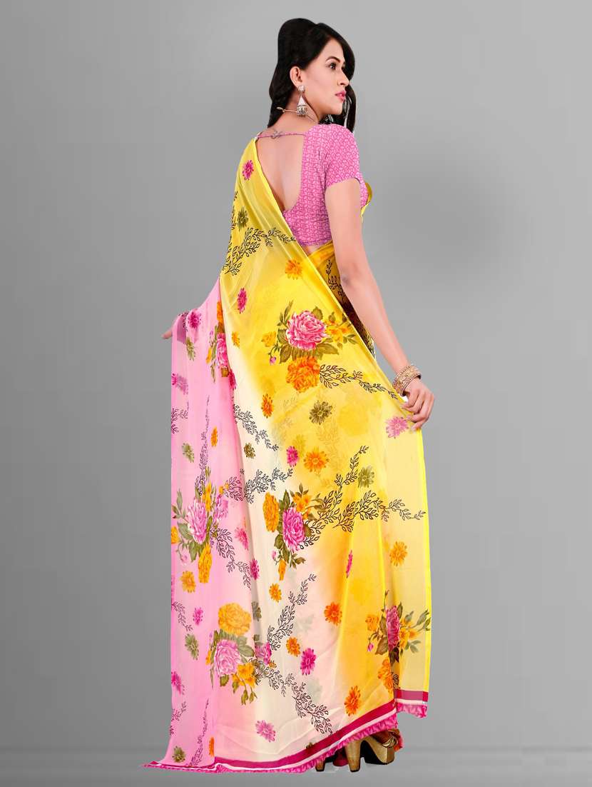 women multi color floral printed saree with blouse - 21412742 -  Standard Image - 1