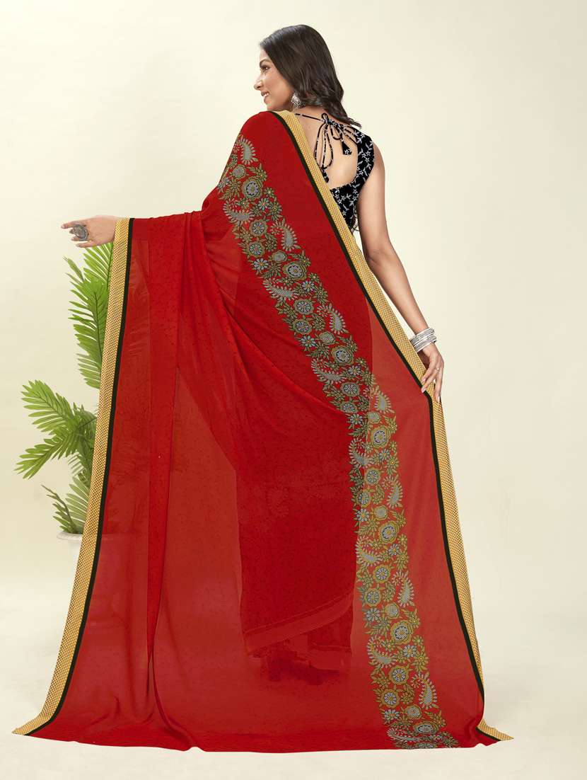 women casual wear georgette saree with blouse - 21412888 -  Standard Image - 1