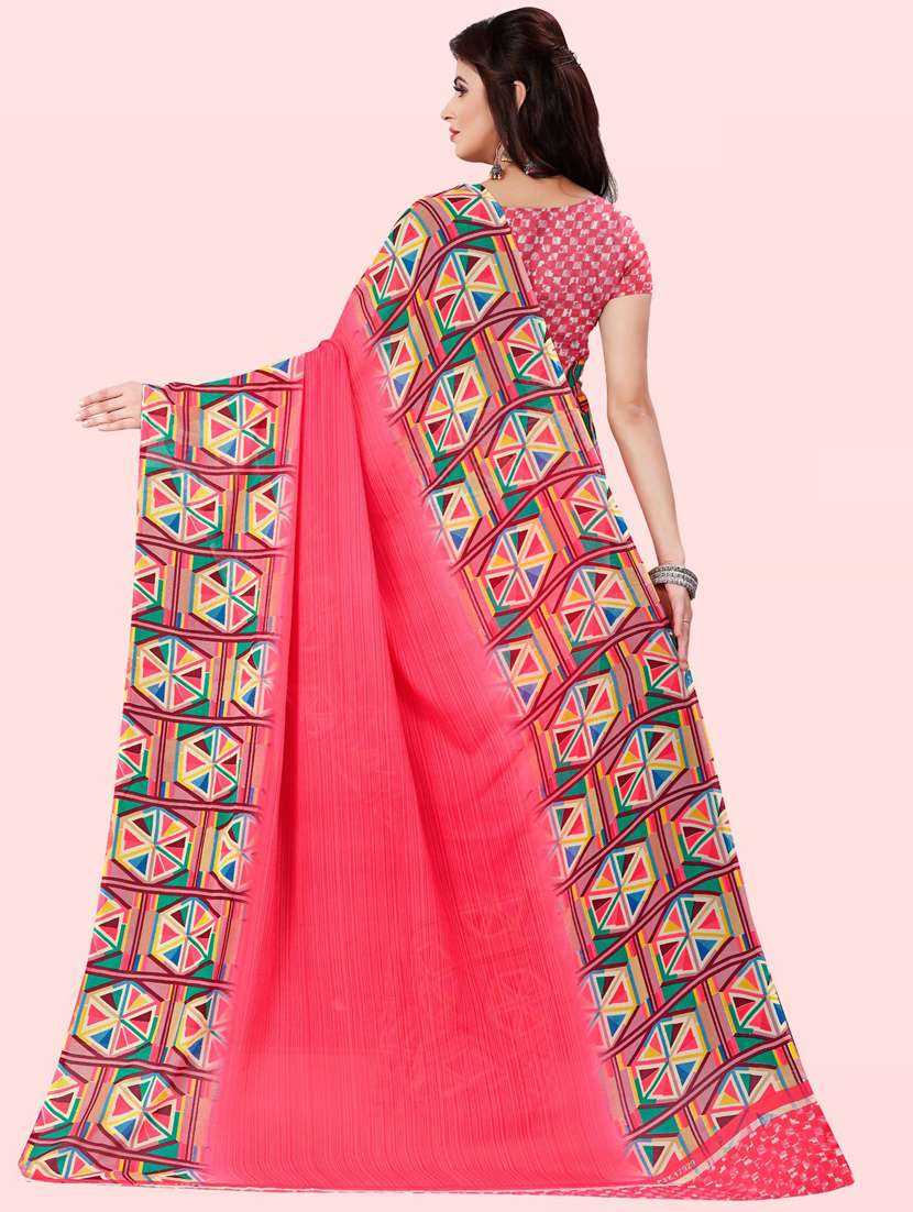 women printed casual wear saree with blouse - 21412894 -  Standard Image - 1