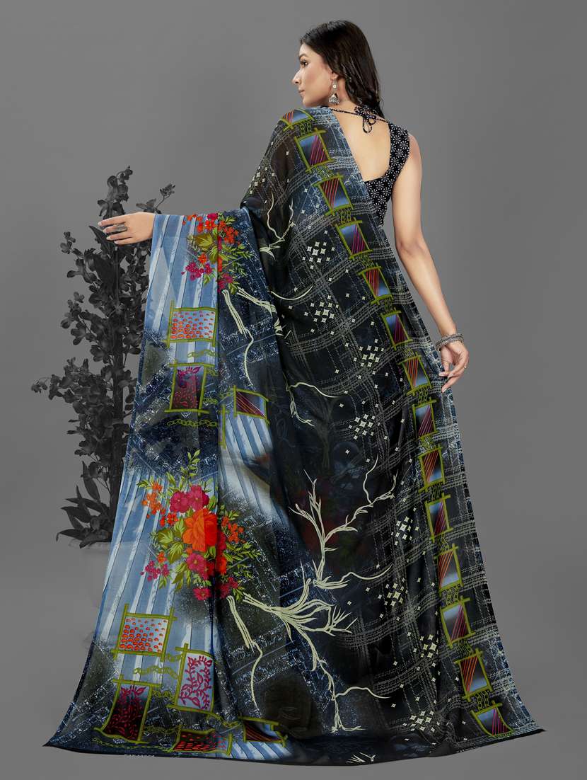 women casual wear georgette saree with blouse - 21412909 -  Standard Image - 1