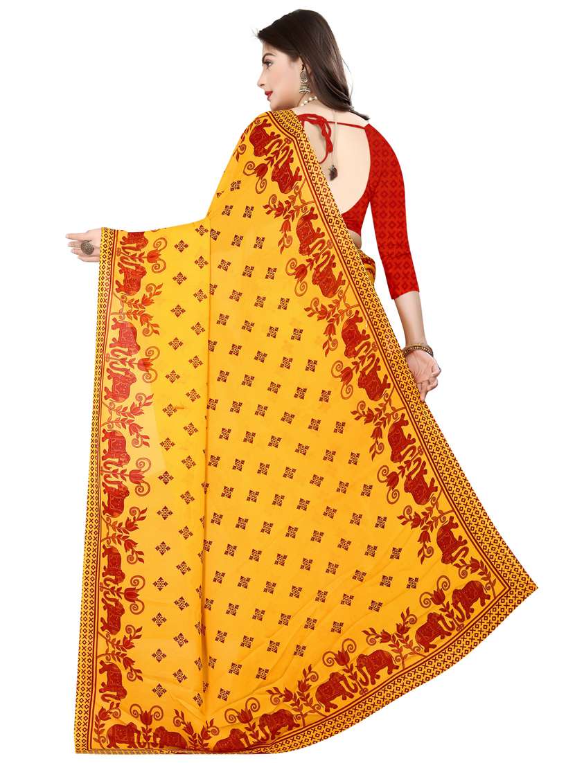 women casual wear georgette saree with blouse - 21412923 -  Standard Image - 1