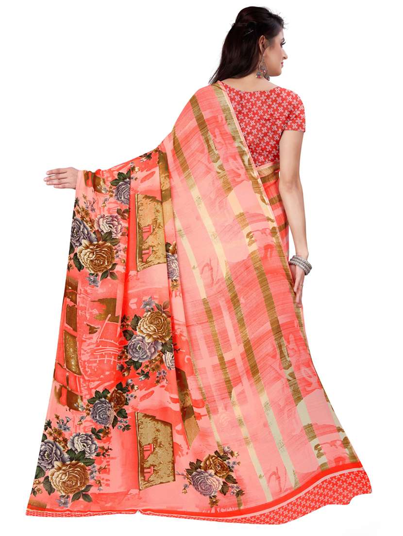 women casual wear georgette saree with blouse - 21412943 -  Standard Image - 1