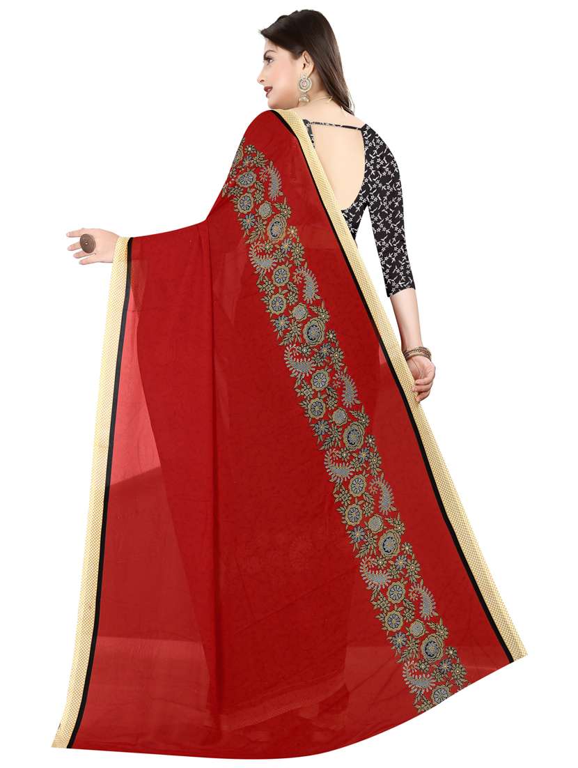 women black printed georgette saree with blouse - 21412973 -  Standard Image - 1