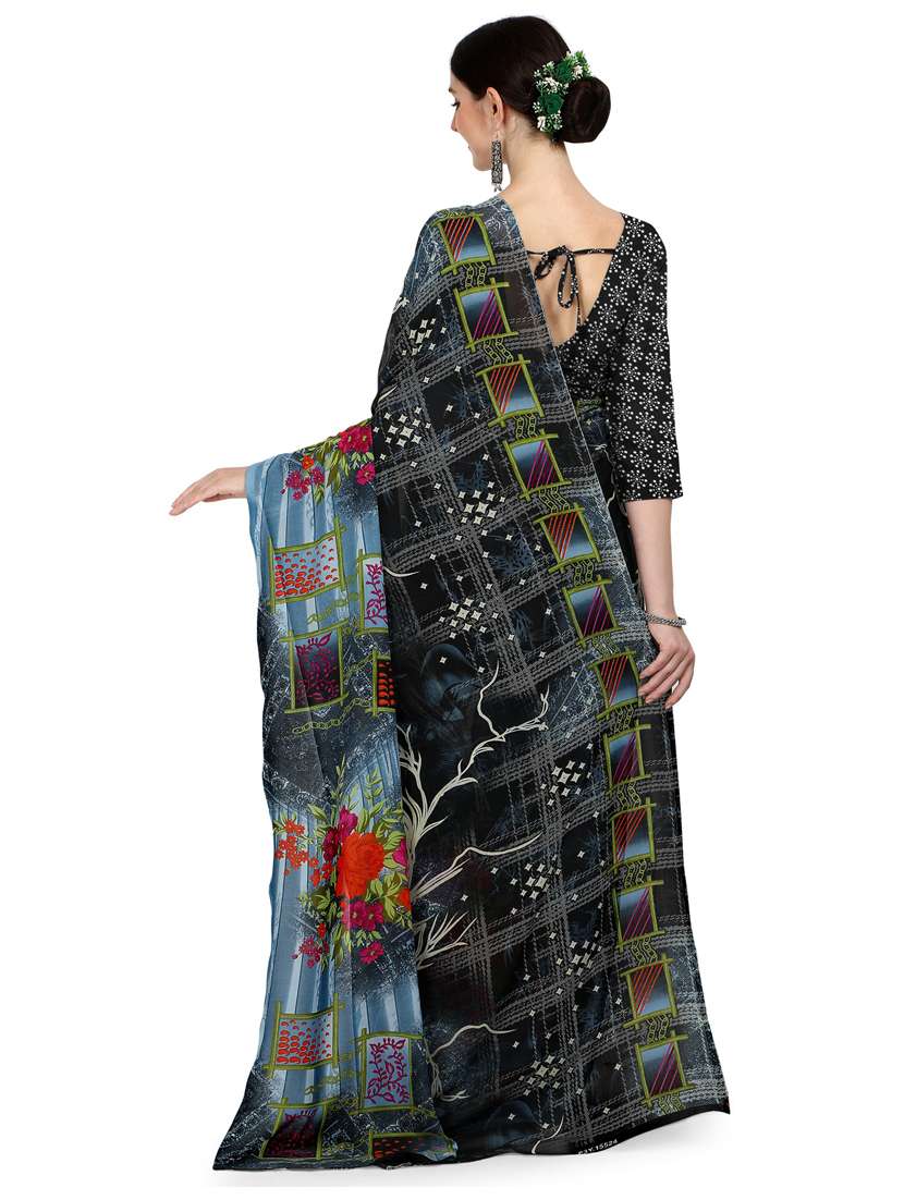 women casual wear georgette saree with blouse - 21412977 -  Standard Image - 1