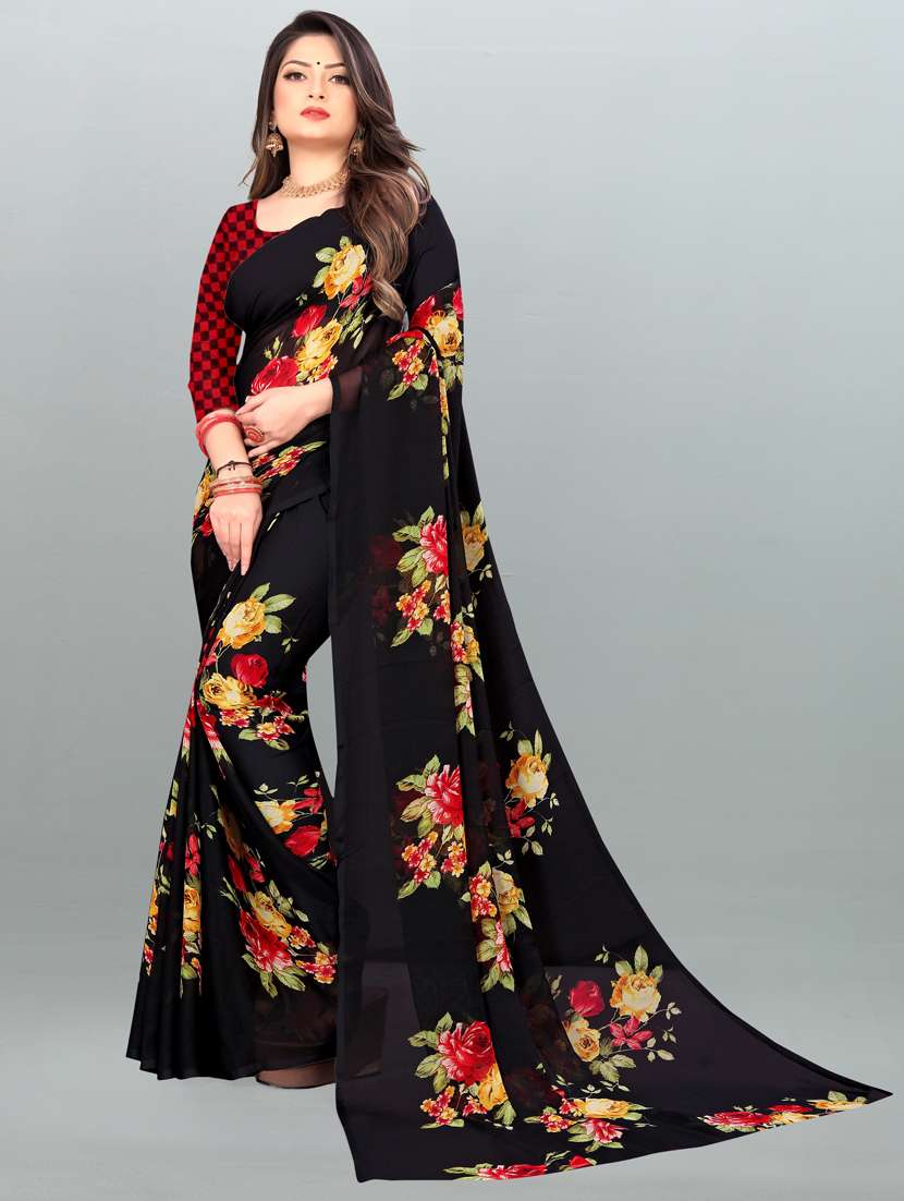 women casual wear georgette saree with blouse
