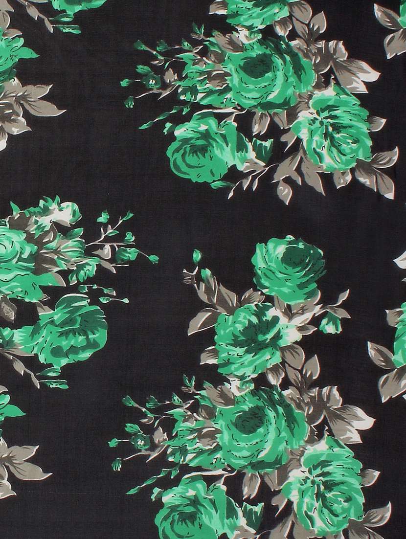 women green floral printed saree with blouse - 21413063 -  Standard Image - 4