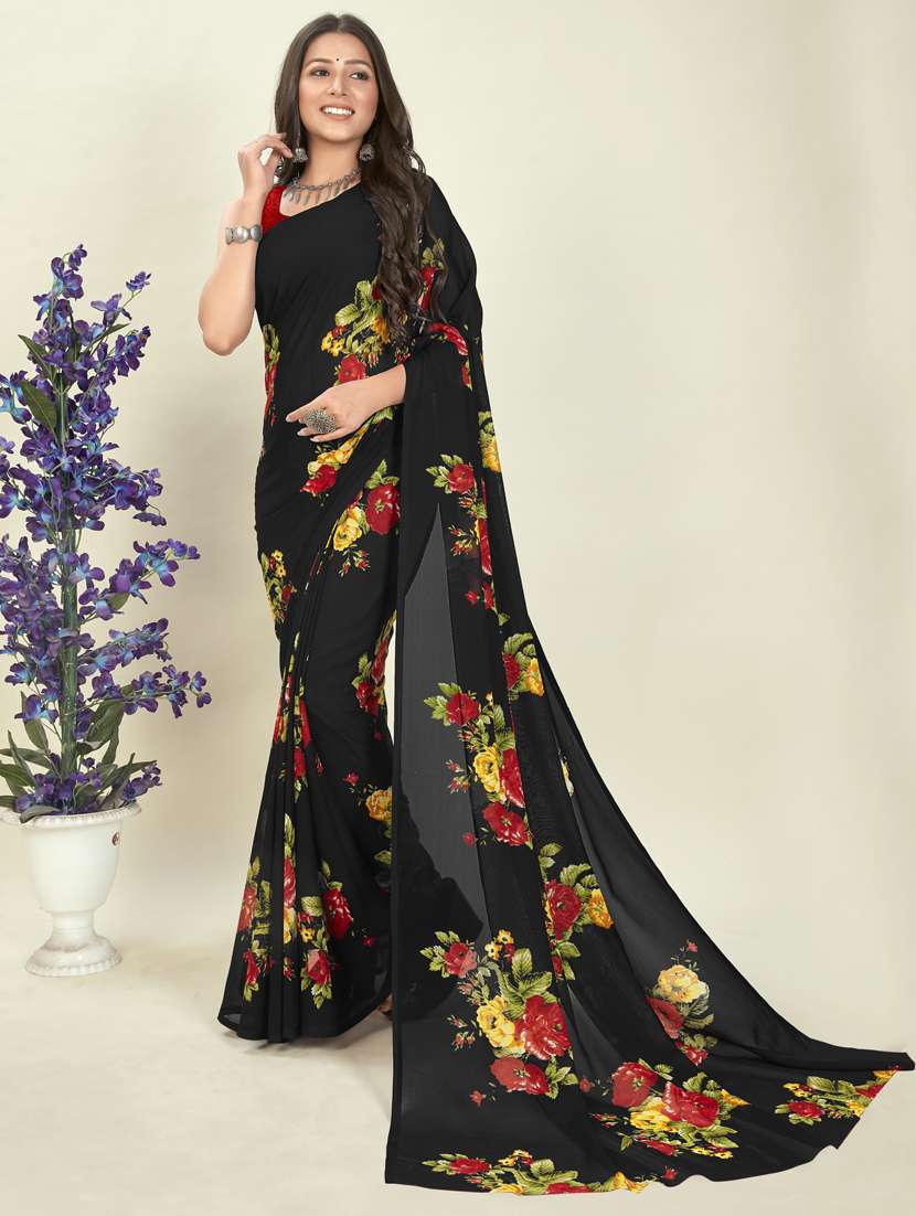 women casual wear georgette saree with blouse