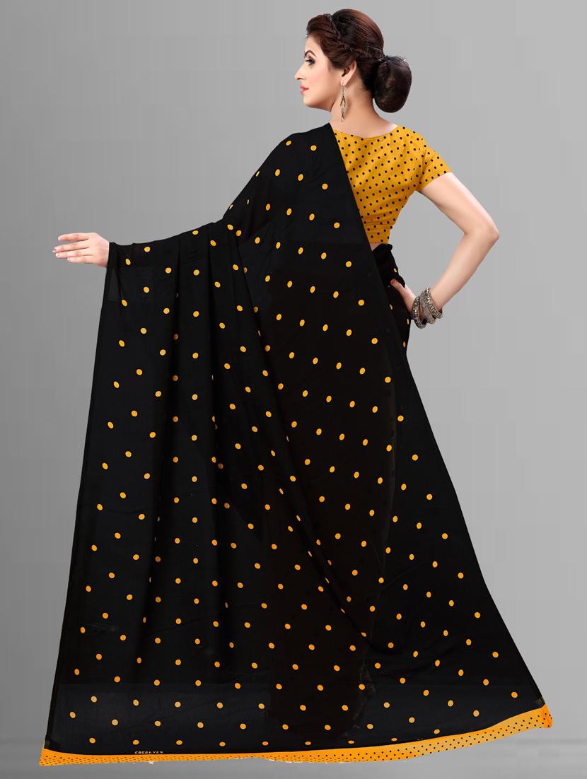 women polka dots casual wear saree with blouse - 21413142 - Standard Image - 1
