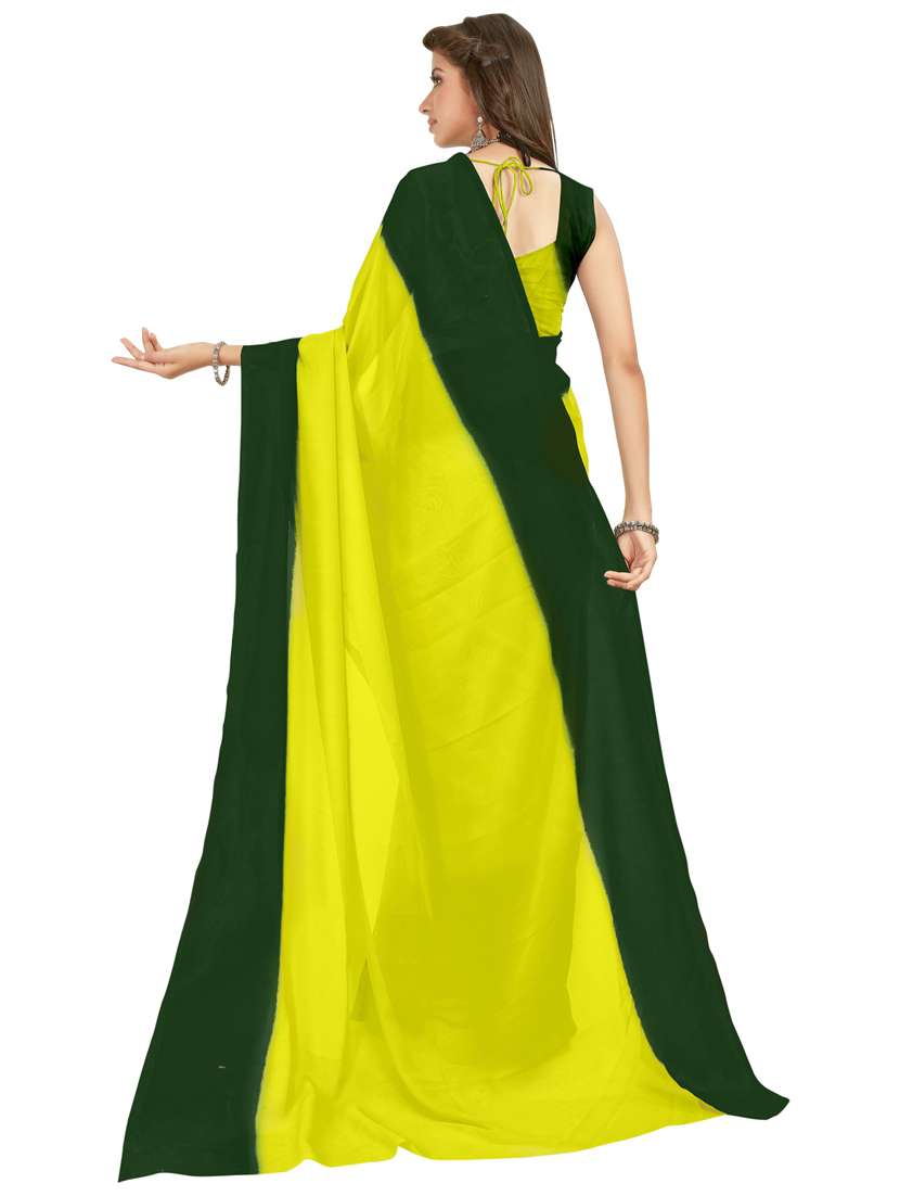 women neon solid georgette saree with blouse - 21413161 -  Standard Image - 1